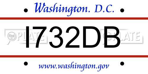 I732DB District Of Columbia License Plate