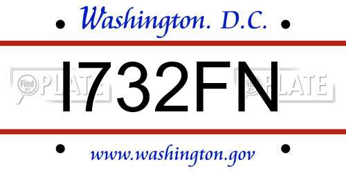 I732FN District Of Columbia License Plate