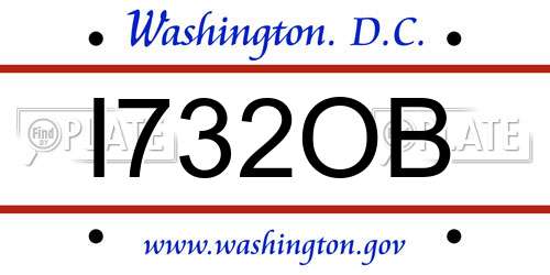 I732OB District Of Columbia License Plate