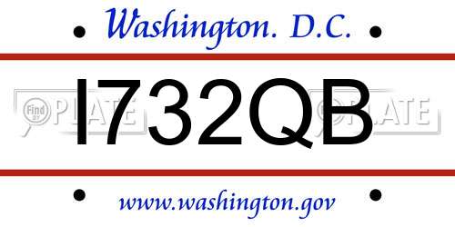 I732QB District Of Columbia License Plate