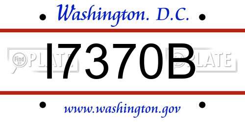 I7370B District Of Columbia License Plate