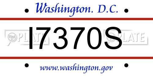 I7370S District Of Columbia License Plate