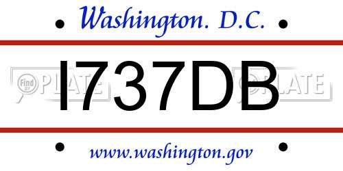 I737DB District Of Columbia License Plate