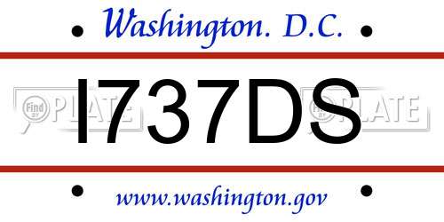 I737DS District Of Columbia License Plate