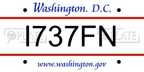I737FN District Of Columbia License Plate