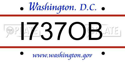 I737OB District Of Columbia License Plate