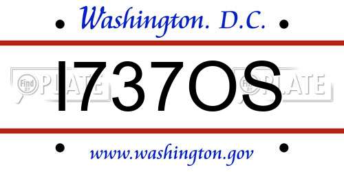 I737OS District Of Columbia License Plate