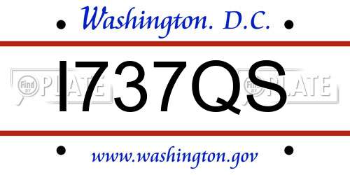 I737QS District Of Columbia License Plate