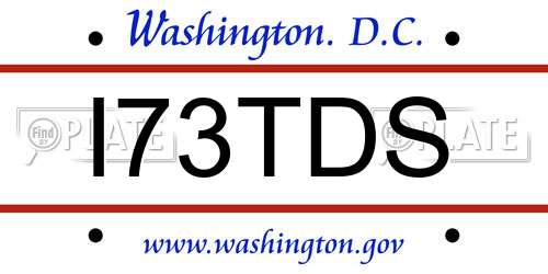 I73TDS District Of Columbia License Plate
