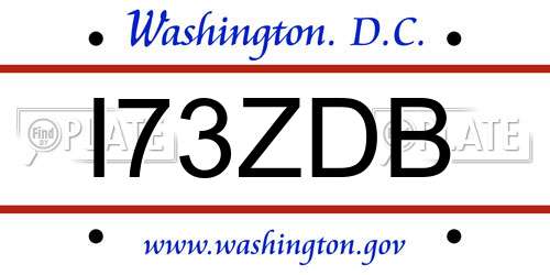 I73ZDB District Of Columbia License Plate