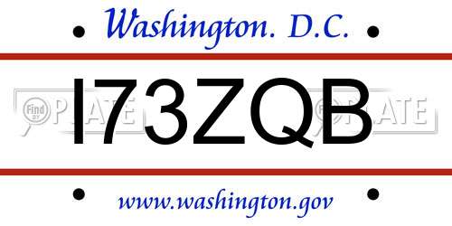 I73ZQB District Of Columbia License Plate