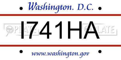 I741HA District Of Columbia License Plate