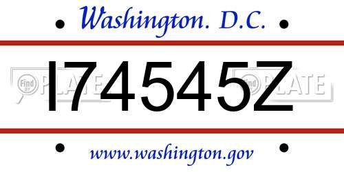 I74545Z District Of Columbia License Plate