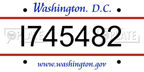 I745482 District Of Columbia License Plate