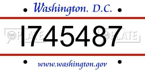 I745487 District Of Columbia License Plate