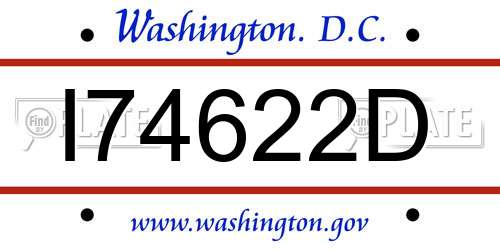 I74622D District Of Columbia License Plate