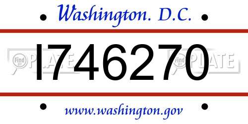 I746270 District Of Columbia License Plate