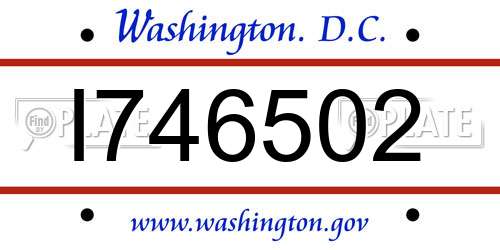 I746502 District Of Columbia License Plate