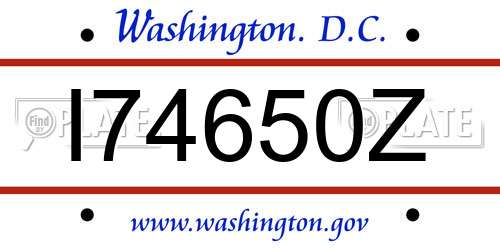 I74650Z District Of Columbia License Plate