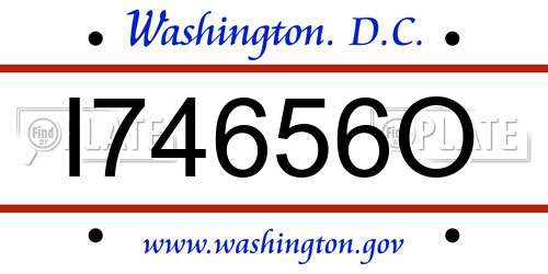 I74656O District Of Columbia License Plate