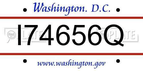 I74656Q District Of Columbia License Plate