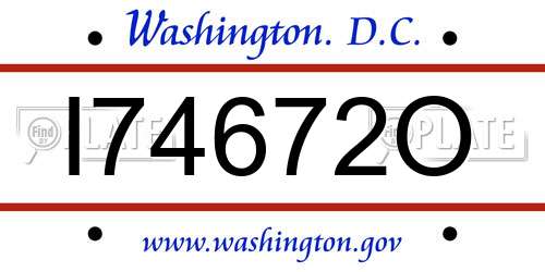 I74672O District Of Columbia License Plate