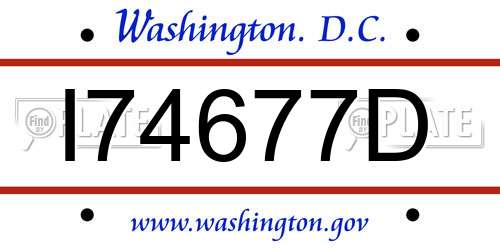 I74677D District Of Columbia License Plate
