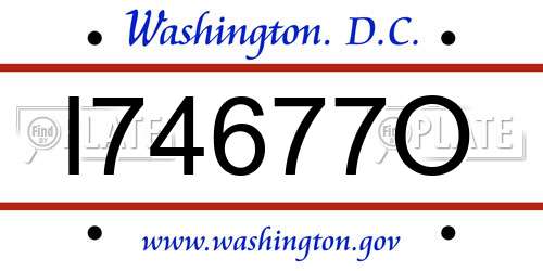 I74677O District Of Columbia License Plate