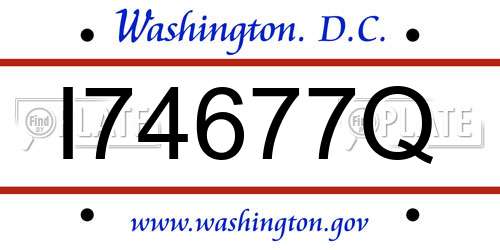 I74677Q District Of Columbia License Plate