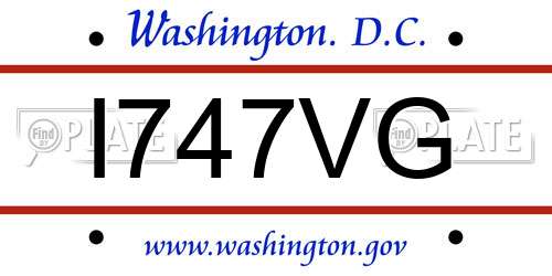 I747VG District Of Columbia License Plate