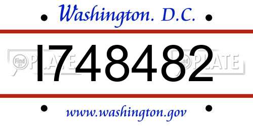 I748482 District Of Columbia License Plate