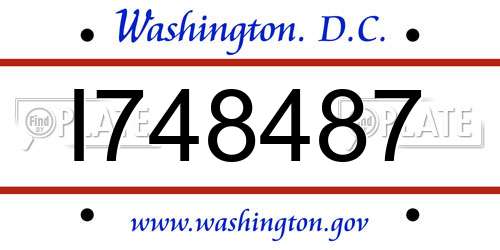 I748487 District Of Columbia License Plate