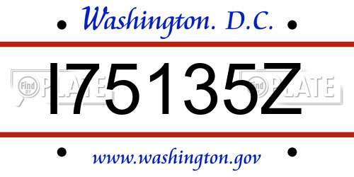 I75135Z District Of Columbia License Plate