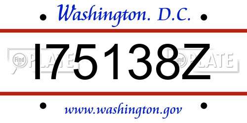 I75138Z District Of Columbia License Plate