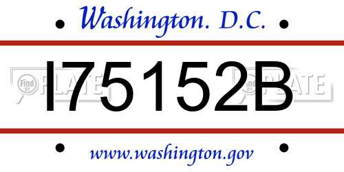 I75152B District Of Columbia License Plate