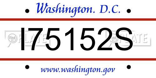I75152S District Of Columbia License Plate
