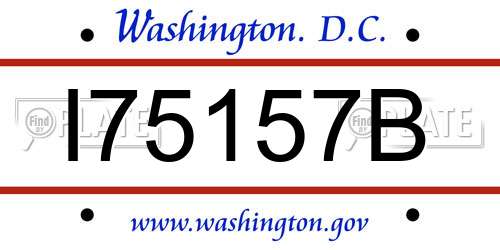 I75157B District Of Columbia License Plate