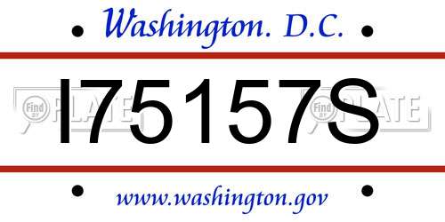 I75157S District Of Columbia License Plate