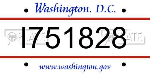 I751828 District Of Columbia License Plate