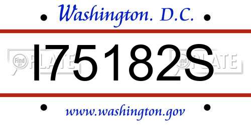 I75182S District Of Columbia License Plate