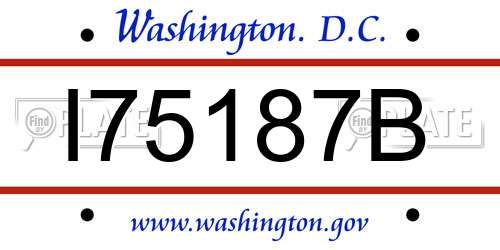 I75187B District Of Columbia License Plate