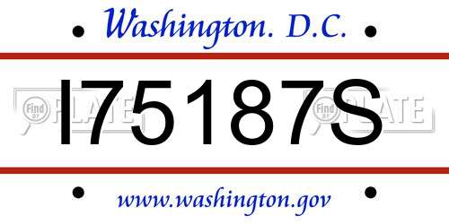 I75187S District Of Columbia License Plate