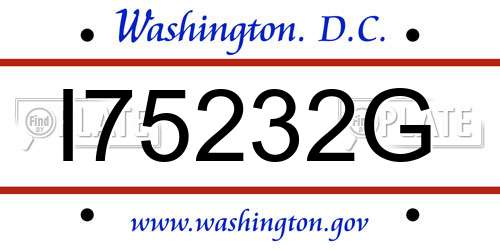 I75232G District Of Columbia License Plate