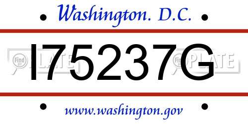 I75237G District Of Columbia License Plate