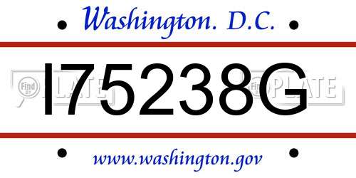 I75238G District Of Columbia License Plate