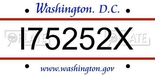 I75252X District Of Columbia License Plate