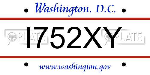 I752XY District Of Columbia License Plate