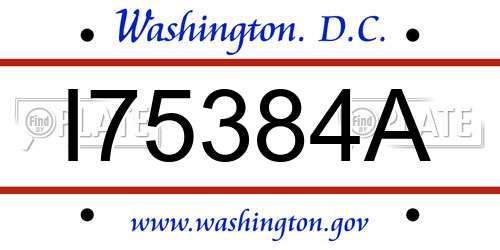 I75384A District Of Columbia License Plate