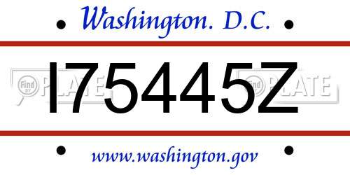 I75445Z District Of Columbia License Plate