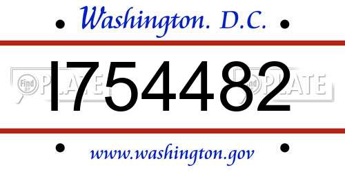 I754482 District Of Columbia License Plate